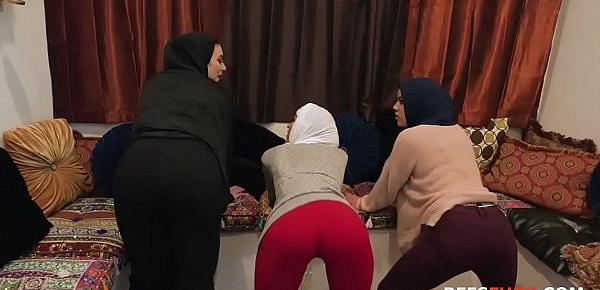  Chicks in HIJAB fuck BBC one las time before marriage